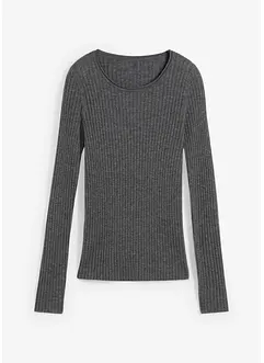 Maglione a costine in lana merino, bonprix