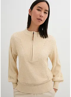 Maglione con motivo traforato, bonprix