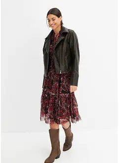 Abito midi in mesh fantasia, bonprix