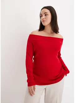 Maglione a coste con spalle scoperte, bonprix