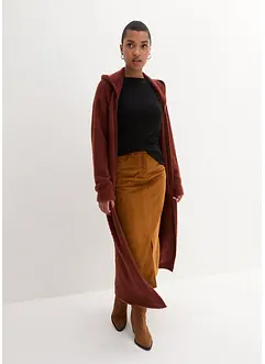 Maxi cardigan in filato piumato soffice, bonprix