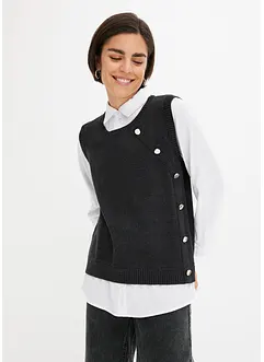 Maglione con inserto di camicia, bonprix