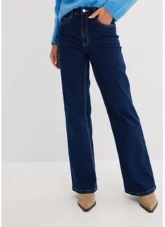 Jeans wide leg in cotone biologico, a vita alta, bonprix