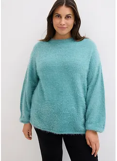 Maglione in filato piumato morbido, bonprix