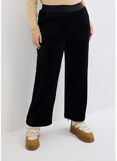 Pantaloni in velour di pile a gamba larga, bonprix