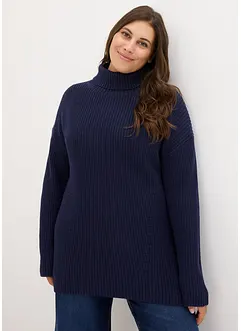 Maglione a collo alto in puro cotone, bonprix