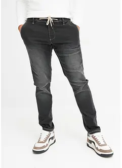 Jogger di jeans con cinta comoda regular fit, tapered, bonprix