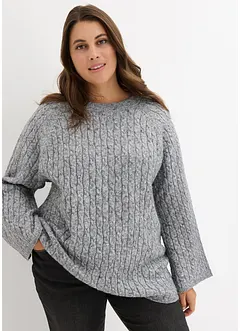 Maglione oversize con lavorazione a trecce, bonprix