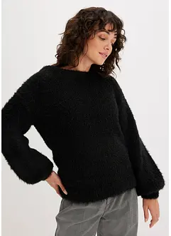 Maglione oversize in filato piumato, bonprix