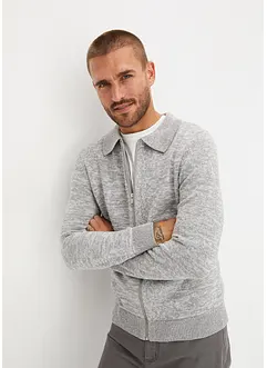 Cardigan con colletto e cerniera, bonprix