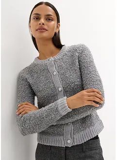 Cardigan corto in bouclé di misto lana, bonprix