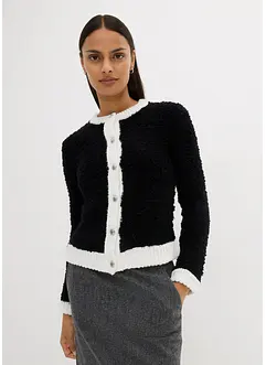 Cardigan corto in bouclé di misto lana, bonprix