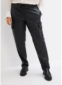 Pantaloni cargo in similpelle, bonprix