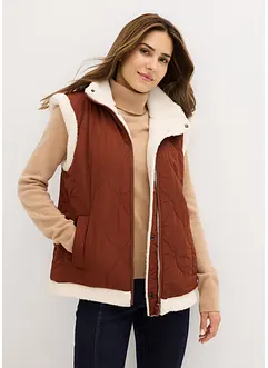 Gilet double face in pile teddy, bonprix