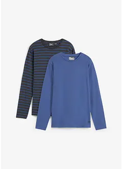 Maglia a maniche lunghe in puro cotone biologico (pacco da 2), bonprix