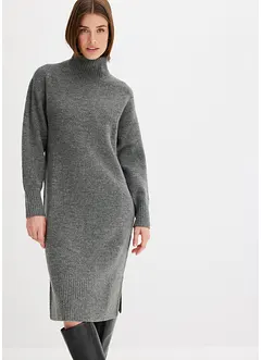 Abito in maglia con spacco, bonprix