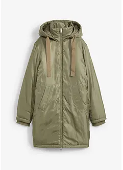 Parka imbottito con cappuccio staccabile e coulisse in vita, bonprix