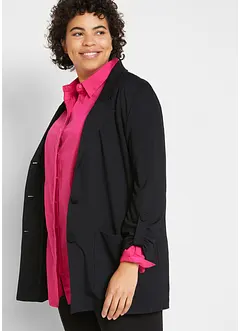 Blazer lungo in Punto di Roma misto viscosa, bonprix