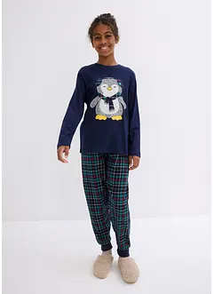Pigiama con pantaloni in flanella e cotone biologico, bonprix