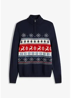 Maglione norvegese con zip, bonprix