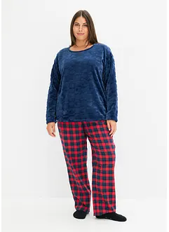 Pigiama in pile con pantaloni in flanella, bonprix