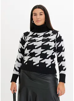 Maglione fantasia a collo alto, bonprix