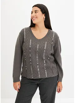 Maglione con paillettes, bonprix