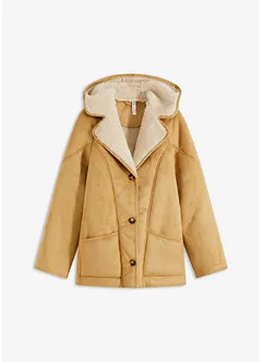 Giacca shearling con cappuccio, bonprix