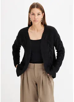 Cardigan aperto con lavorazione a treccia, bonprix
