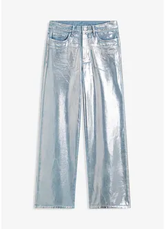 Jeans wide leg con rivestimento lucido, bonprix