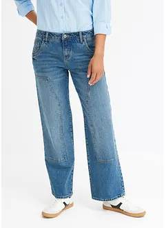 Jeans wide leg, a vita bassa, bonprix