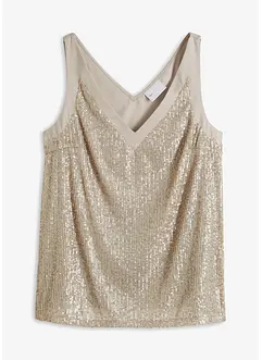 Top con paillettes, bonprix