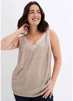 Top con paillettes, bonprix