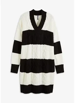 Abito in maglia a trecce a righe, bonprix