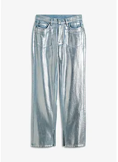 Jeans straight con effetto lucido, a vita alta, bonprix