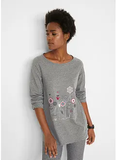 Maglia lunga oversize con scollo rotondo, bonprix