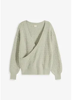Maglione incrociato glitterato, bonprix