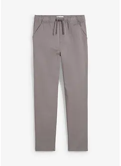 Pantaloni chino elasticizzati con elastico in vita e cotone biologico regular fit, straight, bonprix