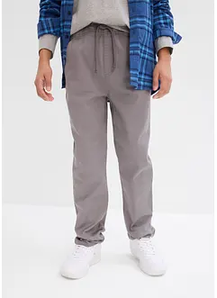 Pantaloni chino elasticizzati con elastico in vita e cotone biologico regular fit, straight, bonprix