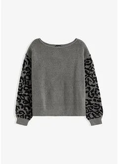 Maglione con maniche leopardate, bonprix