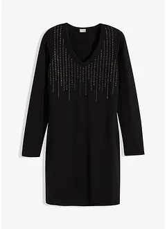 Abito in maglia con strass, bonprix