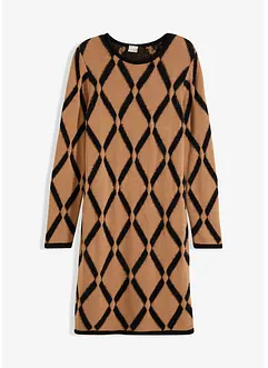 Abito in maglia a rombi in filato piumato, bonprix