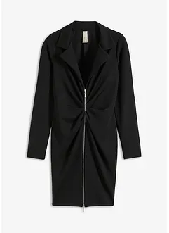 Mini abito in crêpe strutturato con zip, bonprix
