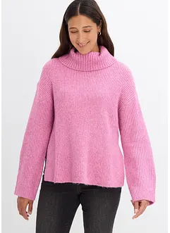 Maglione a collo alto con spacchi laterali, bonprix