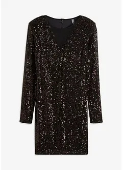 Abito di paillettes con spalline imbottite, bonprix