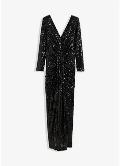 Abito con paillettes e drappeggio, bonprix