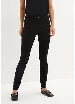 Pantaloni elasticizzati con elastico in vita e bottoni decorativi, bonprix