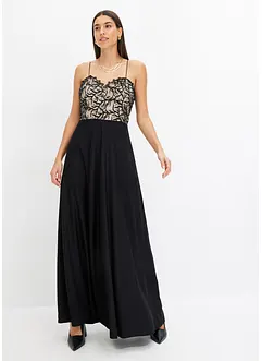 Abito midi con pizzo e spalline sottili, bonprix