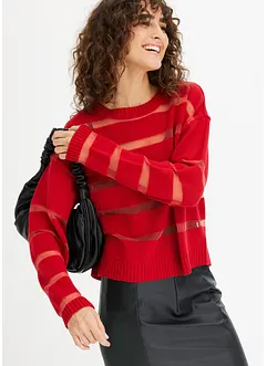 Maglione con inserti in mesh, bonprix