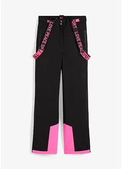 Pantaloni termici funzionali da neve impermeabili con bretelle staccabili, straight, bonprix
